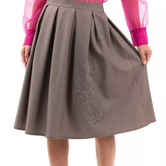 RRP €165 ROCCO RAGNI Pleated Skirt Size IT 42 / S HANDMADE in Italy New - Picture 1 of 9